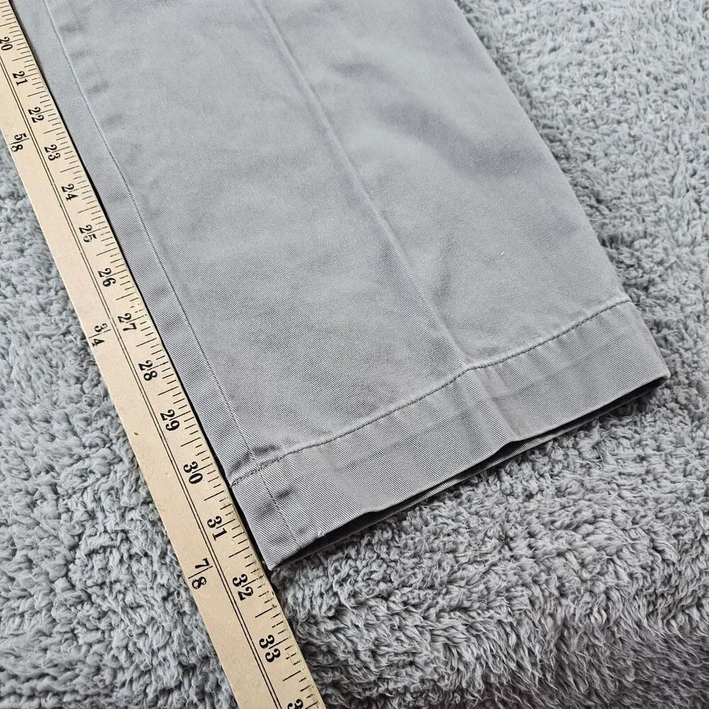 Polo Ralph Lauren Pants Mens 34x32 Gray Chino Classic Fit Flat Front Casual Prep